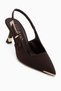 Lavin Brown Stone Detailed Women's Heeled Shoes