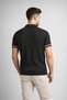 Men's Slim Fit Knitwear Polo Collar Black T-Shirt with Stripe Detail - 5