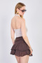 Women's halter neck crop top with chest pads - beige - 5