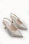 Ysalaela Women's Open Back Pointed Toe Stiletto 0012700 Gold Textured - 5