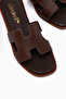 Rosali Genuine Leather Brown Women's Slippers - 5