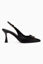 Sanny Black Buckle Women's Heeled Shoes - 3