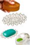 Palm Transparent Crystal Solid Soap Dish - Decorative Bathroom Soap Dish with Non-Slip Base