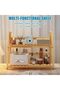 2-Tier Bamboo Shelf, Desktop Organizer, Kitchen Countertop Storage & Bathroom Shelf Organizer Rack L - 7