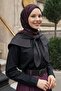 Black Shirt with Polka Dot Collar Trim - 4