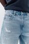 Düz kesim denim bermuda şort - 6