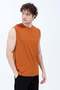 Men's Crew Neck Basic 100% Cotton Sleeveless T-Shirt Mustard - 26Y 1000