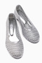 Viola Genuine Leather Silver Knitted Women's Heeled Shoes - 5