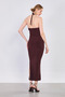 Women's Halter Neck Draped Dress - Bitter Brown - 5
