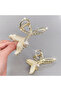 Stoned and Pearled Fish Tail Model Metal Hairpin - 11 cm - Stylish and Durable - 5