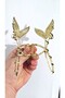 Stoned and Pearled Fish Tail Model Metal Hairpin - 11 cm - Stylish and Durable - 8
