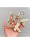 Stoned and Pearled Fish Tail Model Metal Hairpin - 11 cm - Stylish and Durable - 2