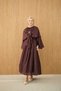 Women's Three-Piece Tulle Fabric Gold Brooch Detail Set Plum - 3