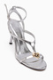 Sweta Silver Ankle Strap Buckle Women's Heeled Shoes