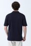 Men's Polo Collar Sleeve Decorated Label Cotton T-Shirt Navy Blue - 26Y 4051 - 6