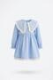 Daisy Embroidered Baby and Girls' Dress - Baby Collar Ruffled Linen Dress - 4