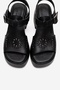 Romina Black Skin Genuine Leather Trocley Women's Platform Heeled Sandals - 2