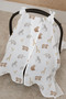 100% Cotton Muslin Stroller Cover |   Soft and Breathable Fabric - Cute Animals - 2