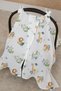 100% Cotton Muslin Stroller Cover |   Soft and Breathable Fabric - Safari Animals - 2