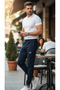 Men's Navy Blue Waffle Sweatpants – Comfortable, Breathable, Sports & Casual Use - 7