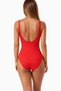 Women's Pomegranate Blossom Gathering Detailed One-Piece Swimsuit - 2