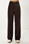 Belted Ribbed Detailed Knitted Trousers Lub0329 Aci Brown - 5