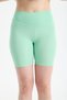 Women's High Waist Gathering Biker Leggings Above Knee Sports Casual Shorts Leggings No-Show Shorts - 2