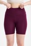 Women's High Waist Gathering Biker Leggings Above Knee Sports Casual Shorts Leggings No-Show Shorts - 3