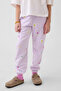 Girl's Relaxed Logo French Terry Fabric Lilac Jogger Sweatpants - 4