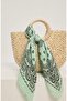 Light Green Textile-Free Kujten Model 70*70 Four Seasons Thin Scarf - 4