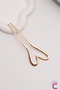 Heart Design Stylish Women's Gold U Bun Hairpin 13cm - Gift Hair Collection Stick Metal Stick Hairpin - 3