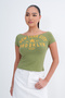 Kayık Neckline Printed T-Shirt P1895 - 2