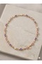 Lavender Dream Pink and Purple Stone Wavy Design Gold Necklace - 4