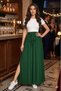 New Season Women's High Waist Belted Side Slit Long Sandy Skirt
