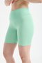 Women's High Waist Gathering Biker Leggings Above Knee Sports Casual Shorts Leggings No-Show Shorts - 3