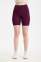Women's High Waist Gathering Biker Leggings Above Knee Sports Casual Shorts Leggings No-Show Shorts - 2