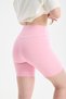 Women's High Waist Gathering Biker Leggings Above Knee Sports Casual Shorts Leggings No-Show Shorts - 8