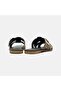 Women's Brown Cross-Strapped Buckle Suede Slippers - 5
