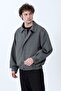 Men's Zippered Slim Jacket with Snap Detail and Double Pockets, Gray - 26Y 99544 - 5