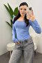 Women's Baby Blue Princess Collar Blouse - 2