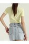 Yellow Lycra Interlock Women's Crop Blouse - 4