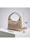 Women's Beige Color Staple Detailed Shoulder and Cross Strap Daily Use Bag - 6