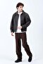 Men's Zippered Double Pocket Leather Jacket Brown - 26Y 99234