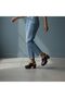 Black Leather Light Sole Buckle Women's Clogs Slippers