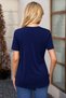 Women's Short Sleeve V Neck Front Buttoned Viscose Blouse - 3