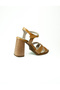 4173 Mink Leather Cross-Heeled Women's Sandals - 4
