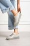 Sawex Women's Sneakers Lace-Up Stoned Sports Shoes Gray Leather - 2
