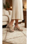 Side Buckle Detailed High Lightly Padded Heeled Comfortable Women's Summer Slippers Sandals - 3