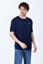 Men's Crew Neck Printed T-Shirt Navy Blue - 26Y 4074 - 3