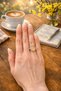 Peach / Powder Colored Cat Eye Stone Minimal Silver Ring - Shines under Light, Adjustable - 3